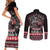 Viking Santa Christmas Couples Matching Short Sleeve Bodycon Dress and Long Sleeve Button Shirt Valhalla-la Nordic Xmas Spirit - Wonder Print Shop