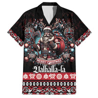 Viking Santa Christmas Family Matching Off The Shoulder Long Sleeve Dress and Hawaiian Shirt Valhalla-la Nordic Xmas Spirit - Wonder Print Shop