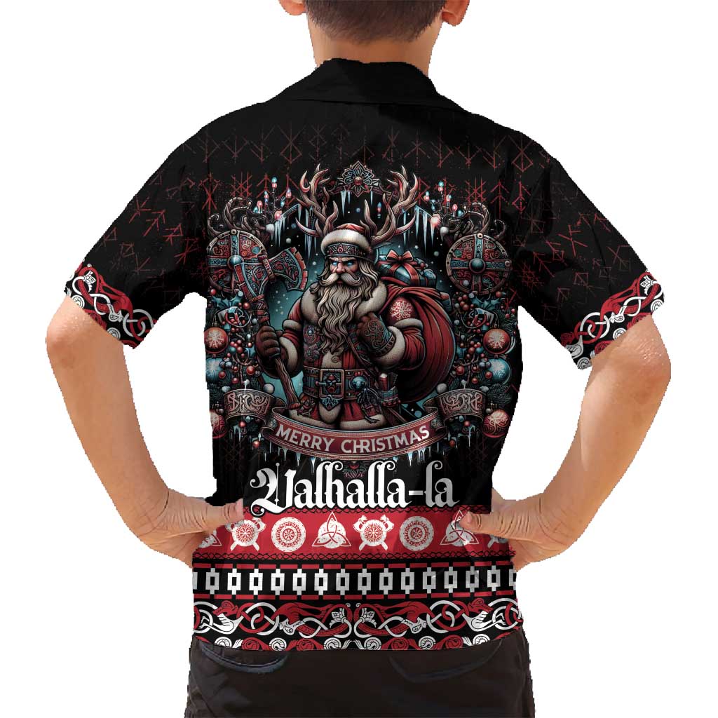 Viking Santa Christmas Family Matching Puletasi and Hawaiian Shirt Valhalla-la Nordic Xmas Spirit - Wonder Print Shop