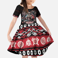 Viking Santa Christmas Family Matching Puletasi and Hawaiian Shirt Valhalla-la Nordic Xmas Spirit - Wonder Print Shop