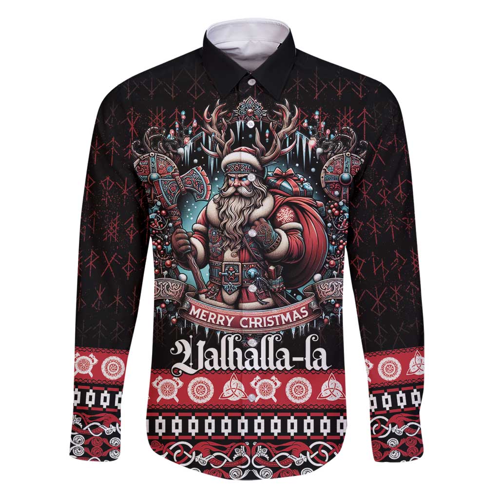 Viking Santa Christmas Family Matching Puletasi and Hawaiian Shirt Valhalla-la Nordic Xmas Spirit - Wonder Print Shop