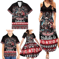 Viking Santa Christmas Family Matching Summer Maxi Dress and Hawaiian Shirt Valhalla-la Nordic Xmas Spirit - Wonder Print Shop