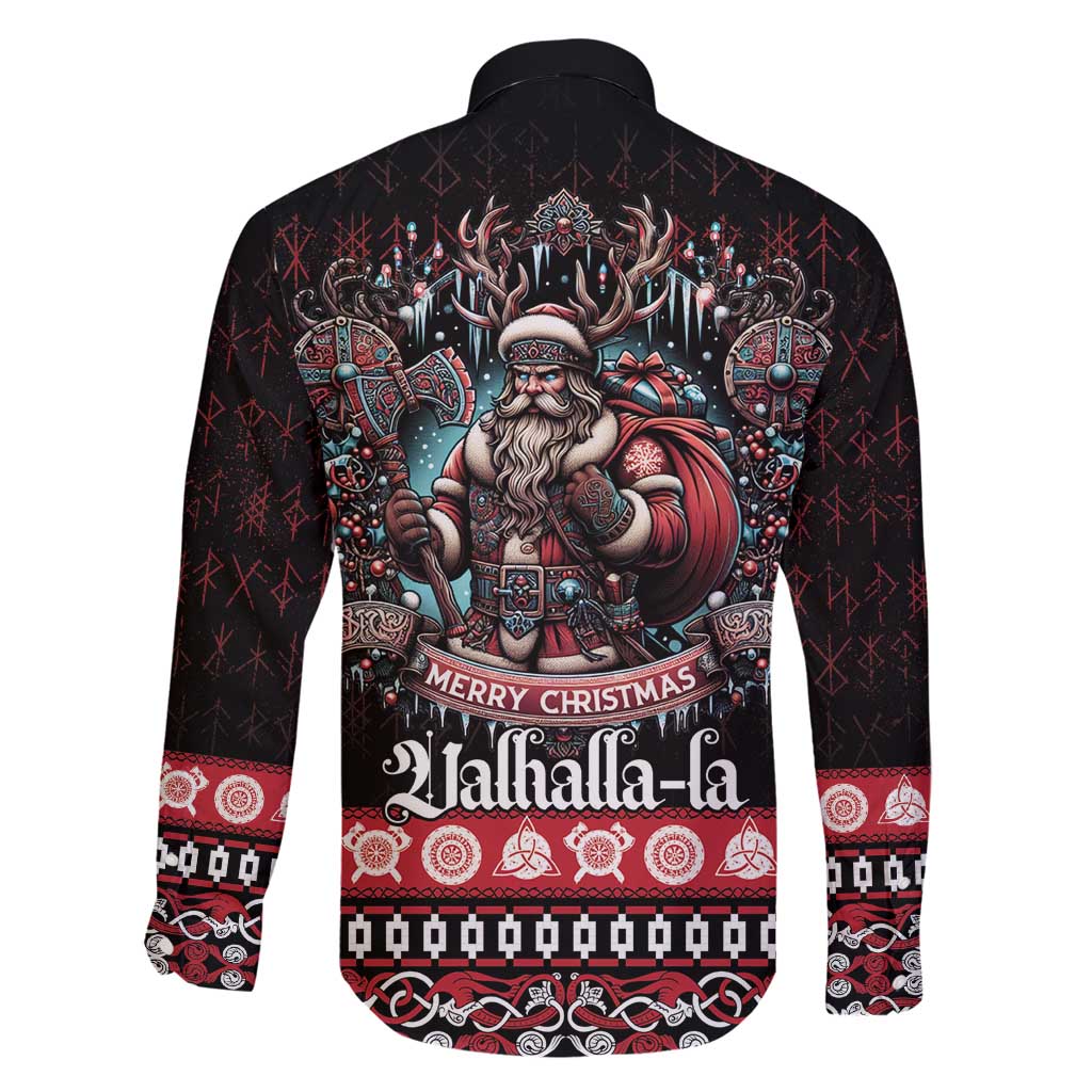Viking Santa Christmas Family Matching Summer Maxi Dress and Hawaiian Shirt Valhalla-la Nordic Xmas Spirit - Wonder Print Shop