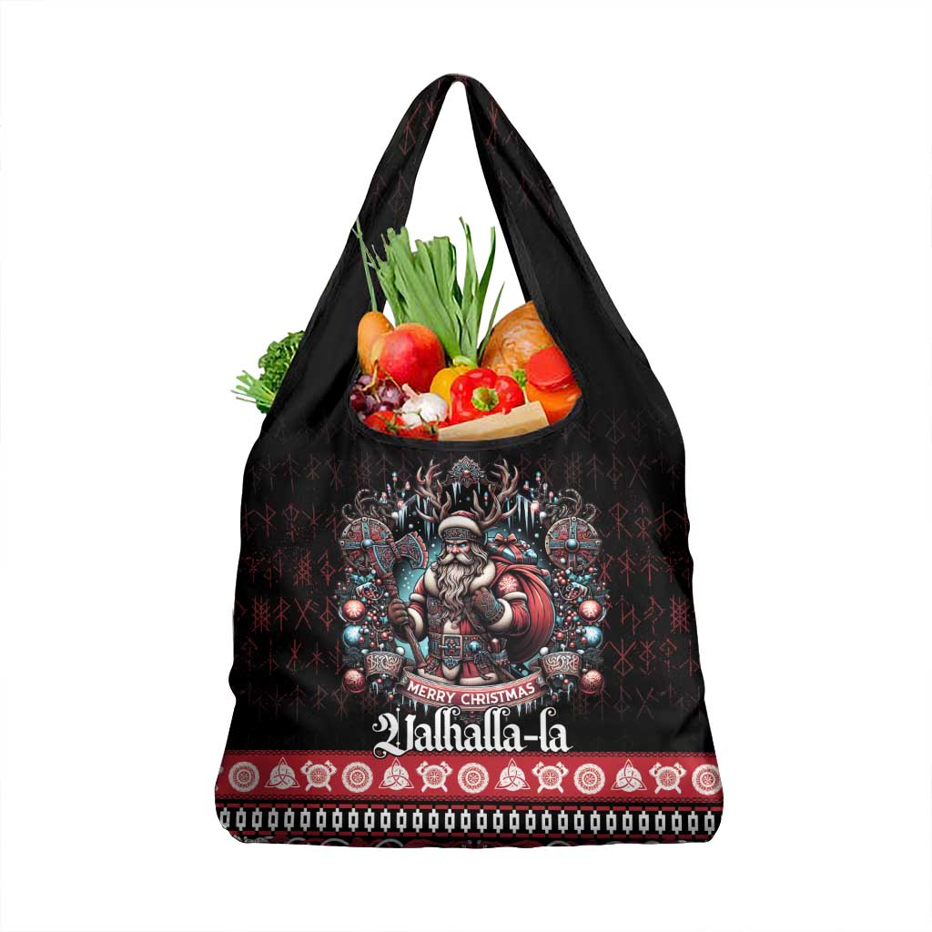 Viking Santa Christmas Grocery Bag Valhalla-la Nordic Xmas Spirit - Wonder Print Shop