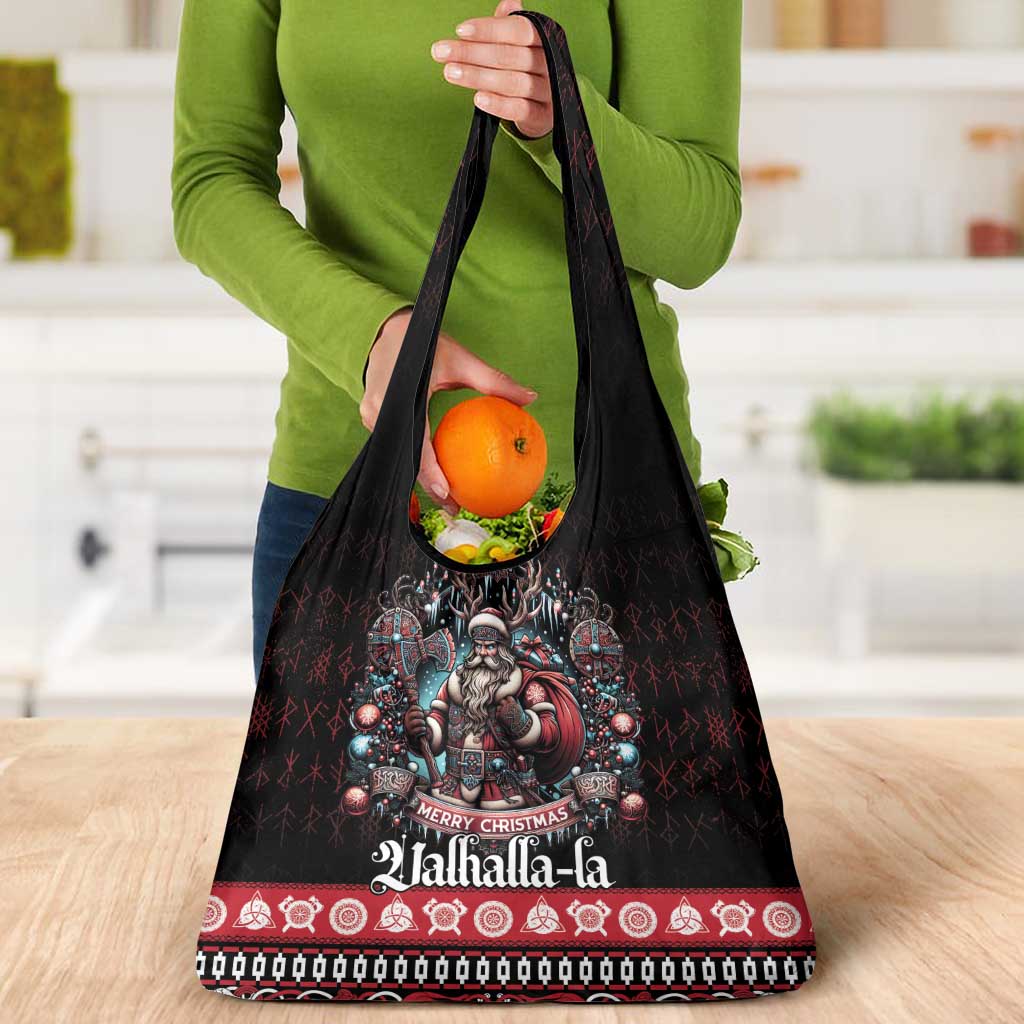 Viking Santa Christmas Grocery Bag Valhalla-la Nordic Xmas Spirit - Wonder Print Shop