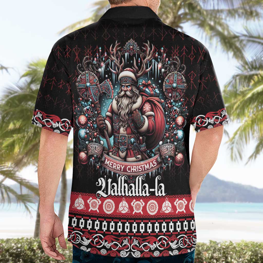 Viking Santa Christmas Hawaiian Shirt Valhalla-la Nordic Xmas Spirit - Wonder Print Shop
