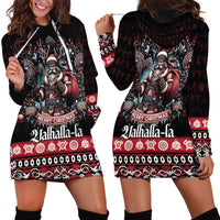 Viking Santa Christmas Hoodie Dress Valhalla-la Nordic Xmas Spirit - Wonder Print Shop