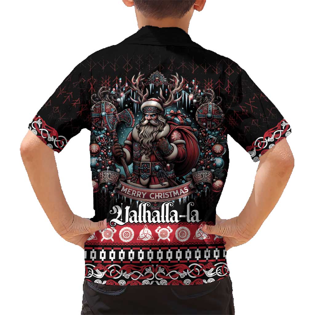 Viking Santa Christmas Kid Hawaiian Shirt Valhalla-la Nordic Xmas Spirit - Wonder Print Shop