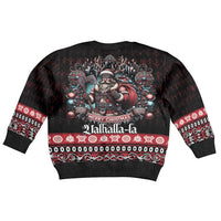 Viking Santa Christmas Kid Ugly Christmas Sweater Valhalla-la Nordic Xmas Spirit - Wonder Print Shop