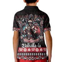 Viking Santa Christmas Kid Polo Shirt Valhalla-la Nordic Xmas Spirit - Wonder Print Shop