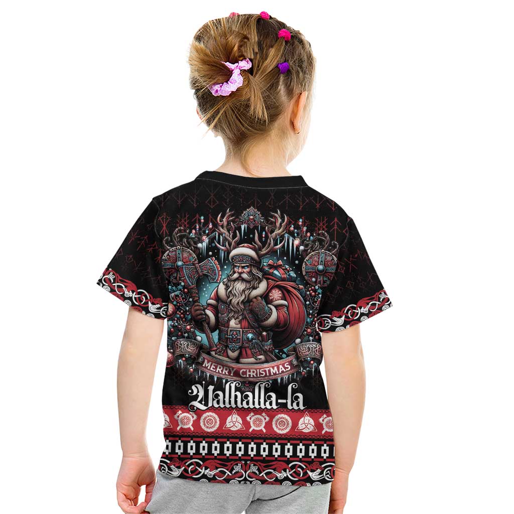 Viking Santa Christmas Kid T Shirt Valhalla-la Nordic Xmas Spirit - Wonder Print Shop