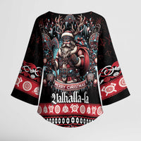Viking Santa Christmas Kimono Sleeve Blouse Valhalla-la Nordic Xmas Spirit - Wonder Print Shop