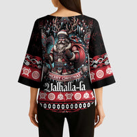 Viking Santa Christmas Kimono Sleeve Blouse Valhalla-la Nordic Xmas Spirit - Wonder Print Shop