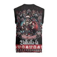 Viking Santa Christmas Knitted V-Neck Vest Valhalla-la Nordic Xmas Spirit - Wonder Print Shop