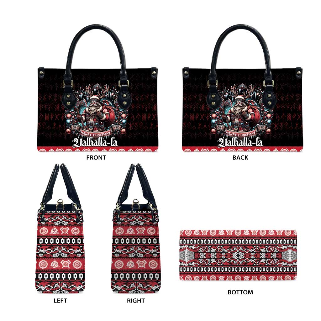Viking Santa Christmas Leather Bag Valhalla-la Nordic Xmas Spirit - Wonder Print Shop