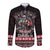 Viking Santa Christmas Long Sleeve Button Shirt Valhalla-la Nordic Xmas Spirit - Wonder Print Shop