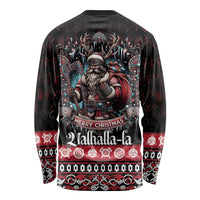 Viking Santa Christmas Long Sleeve Shirt Valhalla-la Nordic Xmas Spirit - Wonder Print Shop