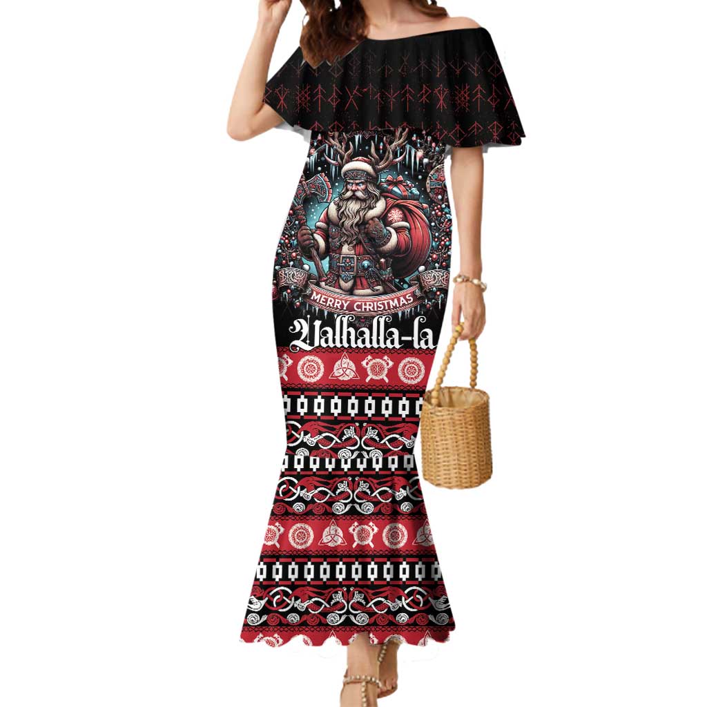 Viking Santa Christmas Mermaid Dress Valhalla-la Nordic Xmas Spirit - Wonder Print Shop
