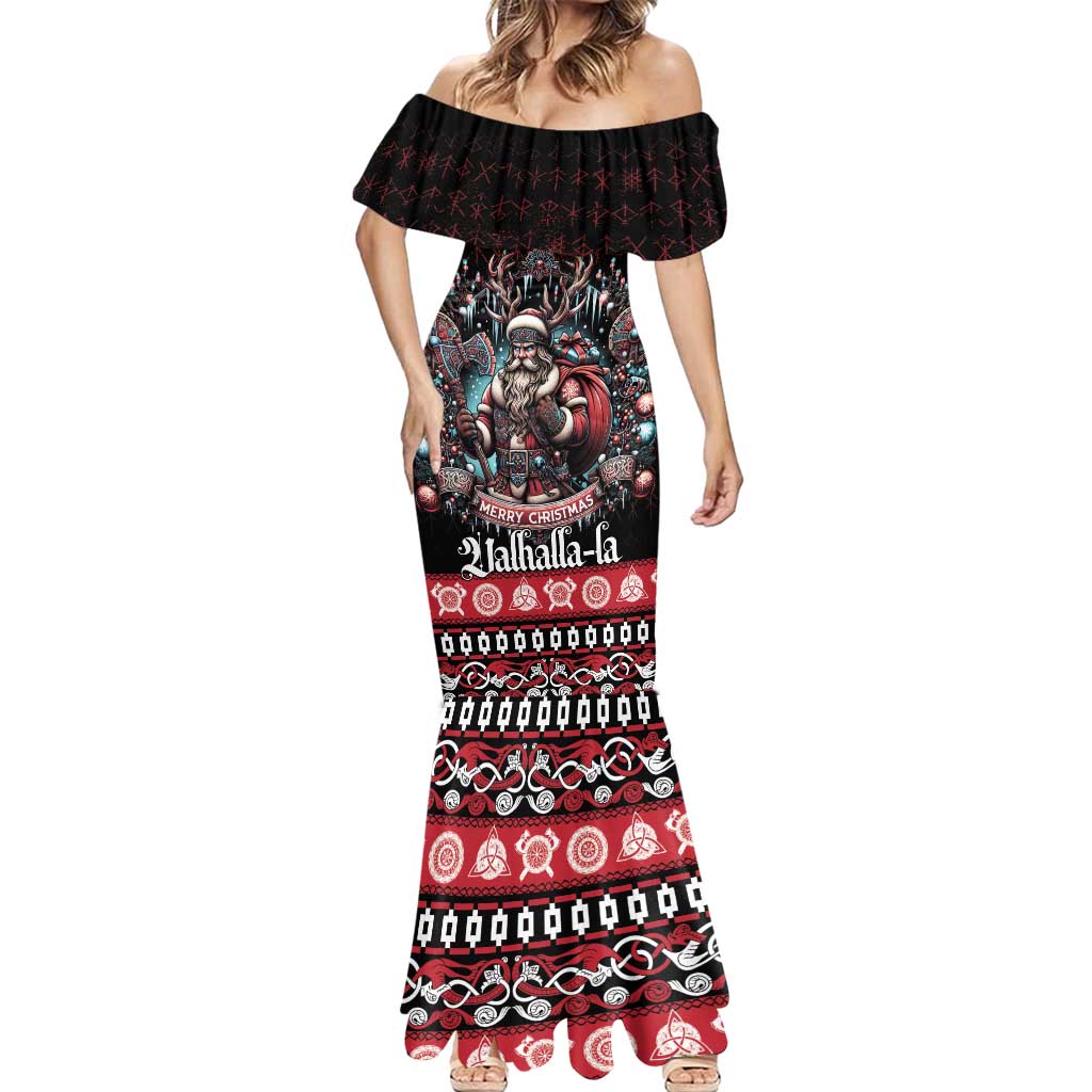 Viking Santa Christmas Mermaid Dress Valhalla-la Nordic Xmas Spirit - Wonder Print Shop