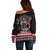 Viking Santa Christmas Off Shoulder Sweater Valhalla-la Nordic Xmas Spirit - Wonder Print Shop