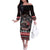 Viking Santa Christmas Off The Shoulder Long Sleeve Dress Valhalla-la Nordic Xmas Spirit - Wonder Print Shop