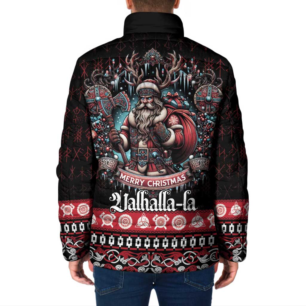 Viking Santa Christmas Padded Jacket Valhalla-la Nordic Xmas Spirit - Wonder Print Shop