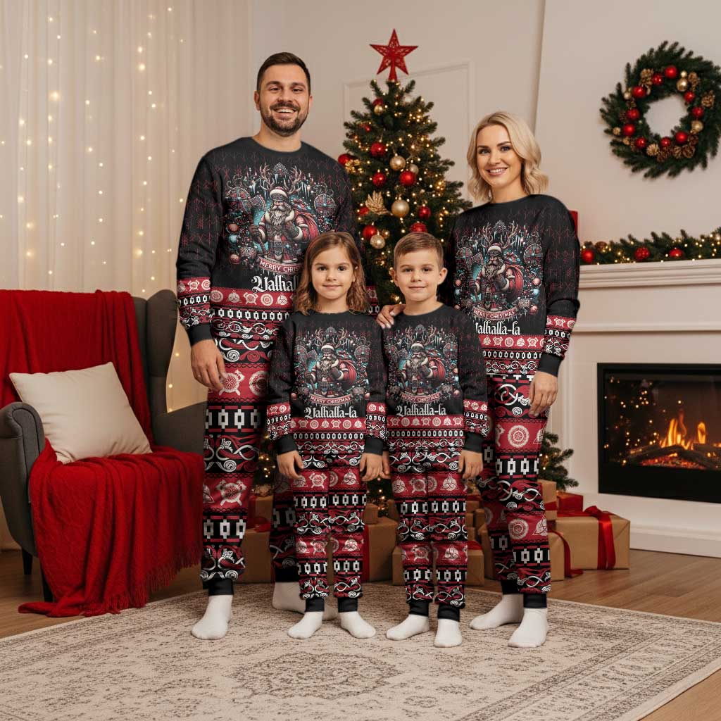 Viking Santa Christmas Pajama Set Valhalla-la Nordic Xmas Spirit - Wonder Print Shop