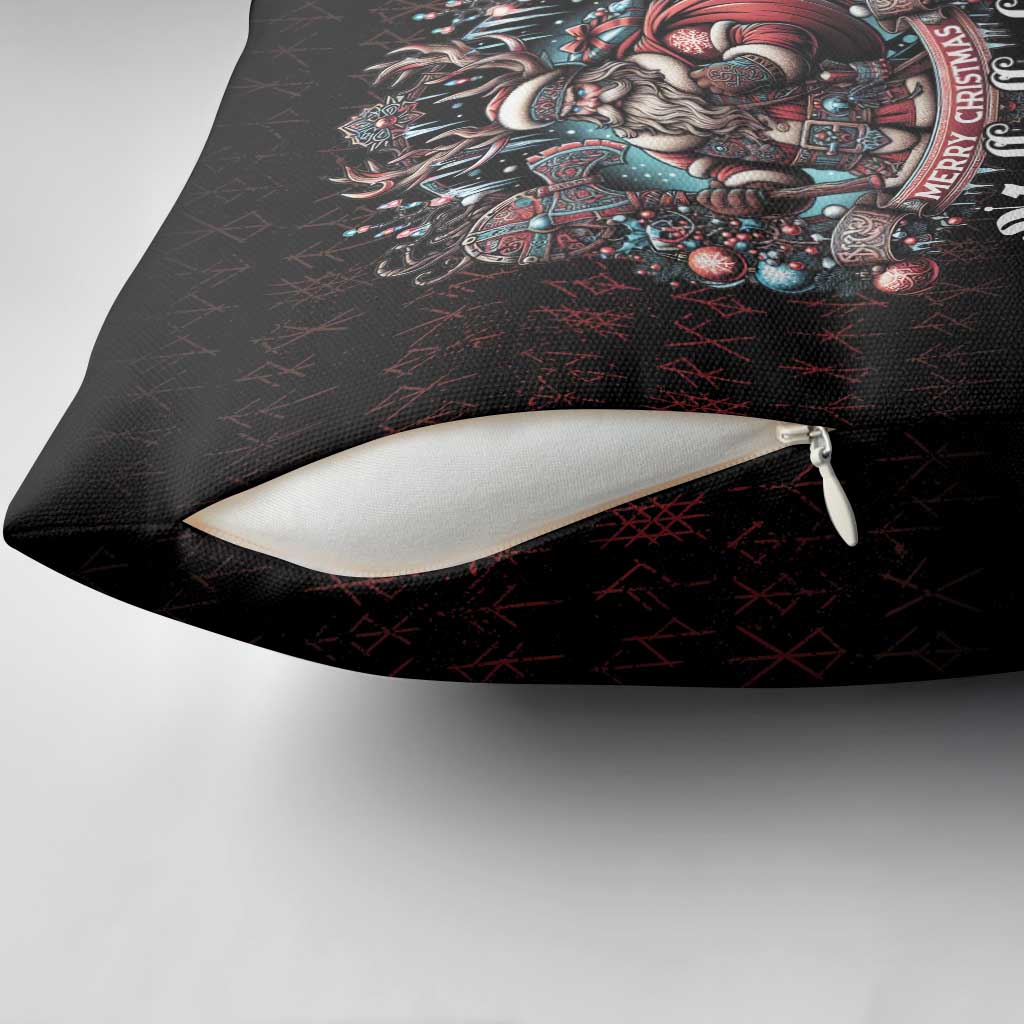 Viking Santa Christmas Pillow Cover Valhalla-la Nordic Xmas Spirit - Wonder Print Shop