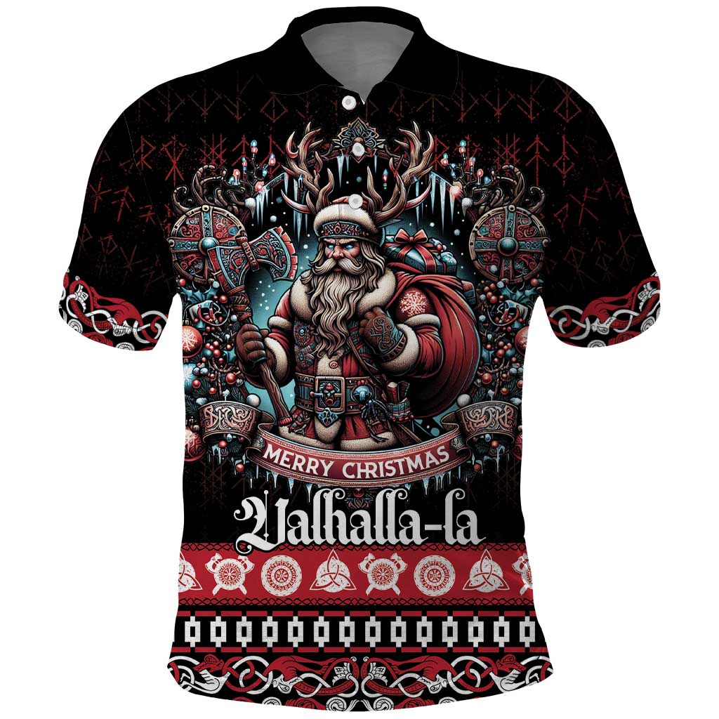 Viking Santa Christmas Polo Shirt Valhalla-la Nordic Xmas Spirit - Wonder Print Shop
