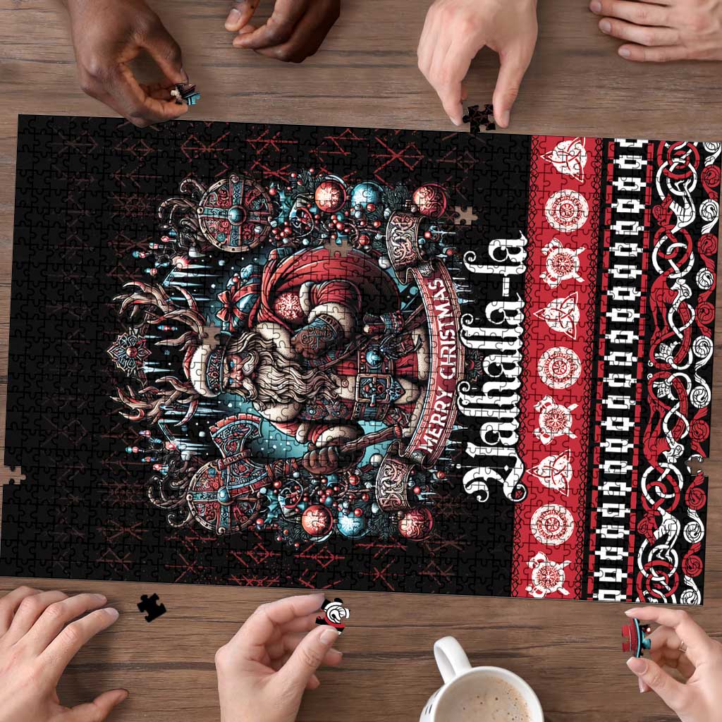 Viking Santa Christmas Puzzle Valhalla-la Nordic Xmas Spirit - Wonder Print Shop