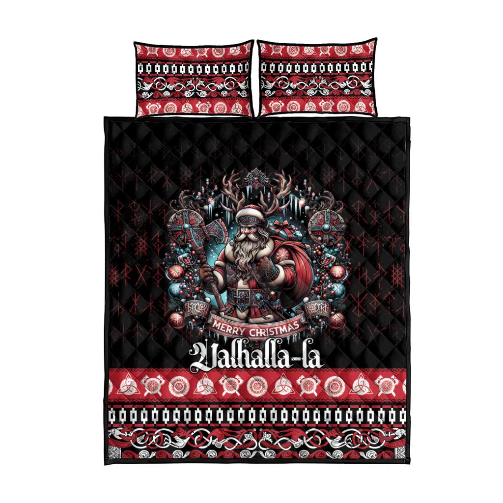 Viking Santa Christmas Quilt Bed Set Valhalla-la Nordic Xmas Spirit - Wonder Print Shop