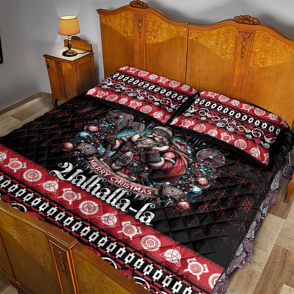 Viking Santa Christmas Quilt Bed Set Valhalla-la Nordic Xmas Spirit - Wonder Print Shop