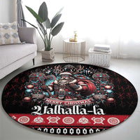Viking Santa Christmas Round Carpet Valhalla-la Nordic Xmas Spirit - Wonder Print Shop
