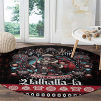 Viking Santa Christmas Round Carpet Valhalla-la Nordic Xmas Spirit - Wonder Print Shop
