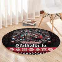 Viking Santa Christmas Round Carpet Valhalla-la Nordic Xmas Spirit - Wonder Print Shop