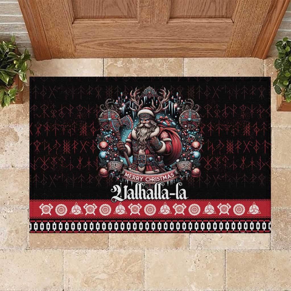 Viking Santa Christmas Rubber Doormat Valhalla-la Nordic Xmas Spirit - Wonder Print Shop