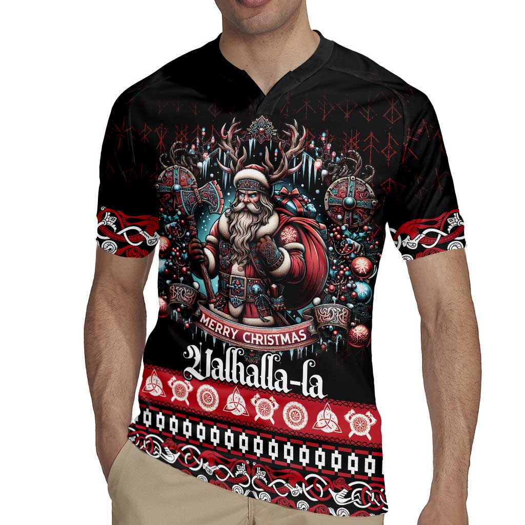 Viking Santa Christmas Rugby Jersey Valhalla-la Nordic Xmas Spirit - Wonder Print Shop