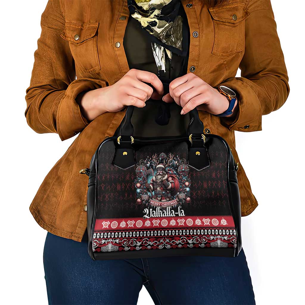Viking Santa Christmas Shoulder Handbag Valhalla-la Nordic Xmas Spirit - Wonder Print Shop