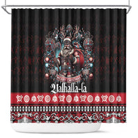 Viking Santa Christmas Shower Curtain Valhalla-la Nordic Xmas Spirit - Wonder Print Shop