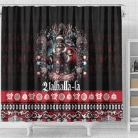 Viking Santa Christmas Shower Curtain Valhalla-la Nordic Xmas Spirit - Wonder Print Shop