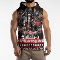 Viking Santa Christmas Sleeveless Hoodie Valhalla-la Nordic Xmas Spirit - Wonder Print Shop
