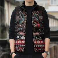 Viking Santa Christmas Sleeveless Puffer Jacket Valhalla-la Nordic Xmas Spirit - Wonder Print Shop