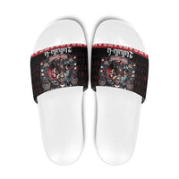 Viking Santa Christmas Slide Sandals Valhalla-la Nordic Xmas Spirit - Wonder Print Shop