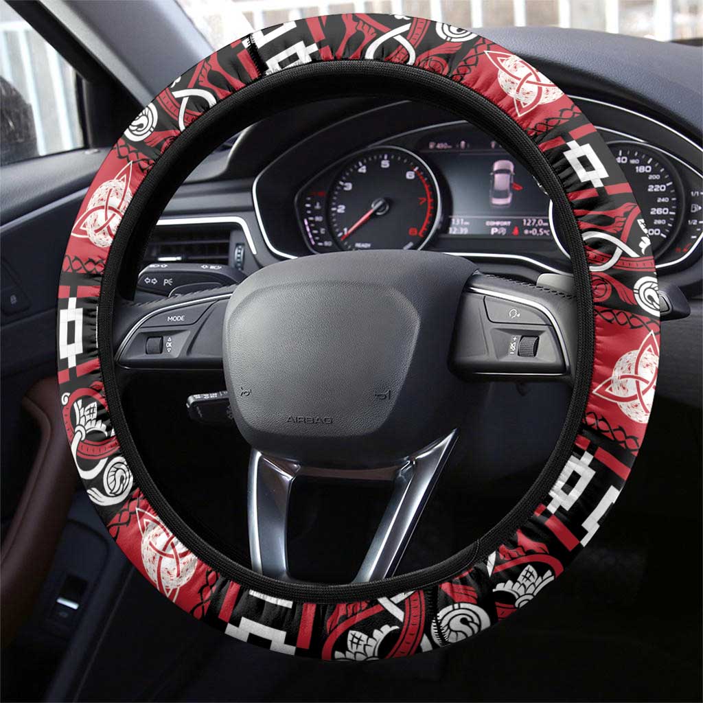 Viking Santa Christmas Steering Wheel Cover Valhalla-la Nordic Xmas Spirit - Wonder Print Shop