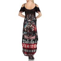 Viking Santa Christmas Summer Maxi Dress Valhalla-la Nordic Xmas Spirit - Wonder Print Shop