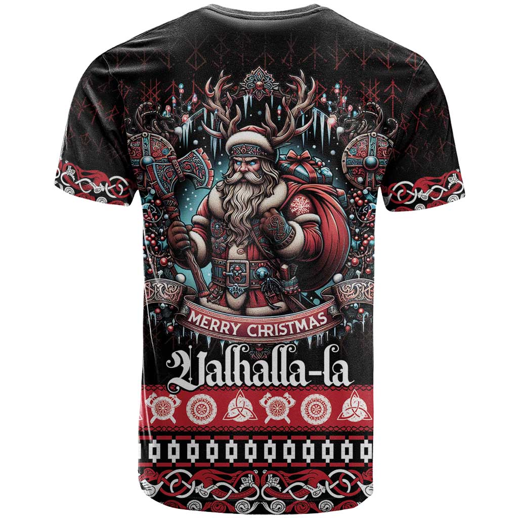 Viking Santa Christmas T Shirt Valhalla-la Nordic Xmas Spirit - Wonder Print Shop