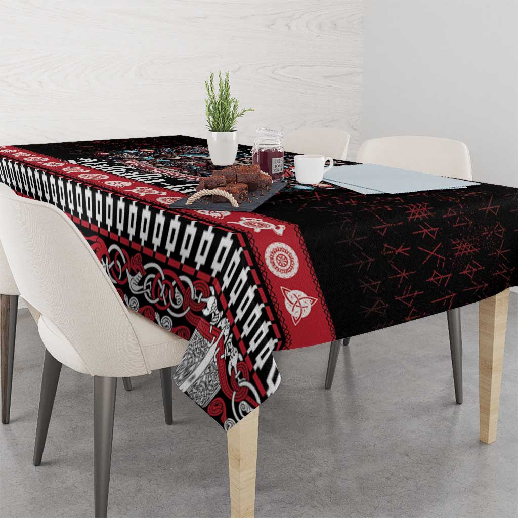 Viking Santa Christmas Tablecloth Valhalla-la Nordic Xmas Spirit - Wonder Print Shop