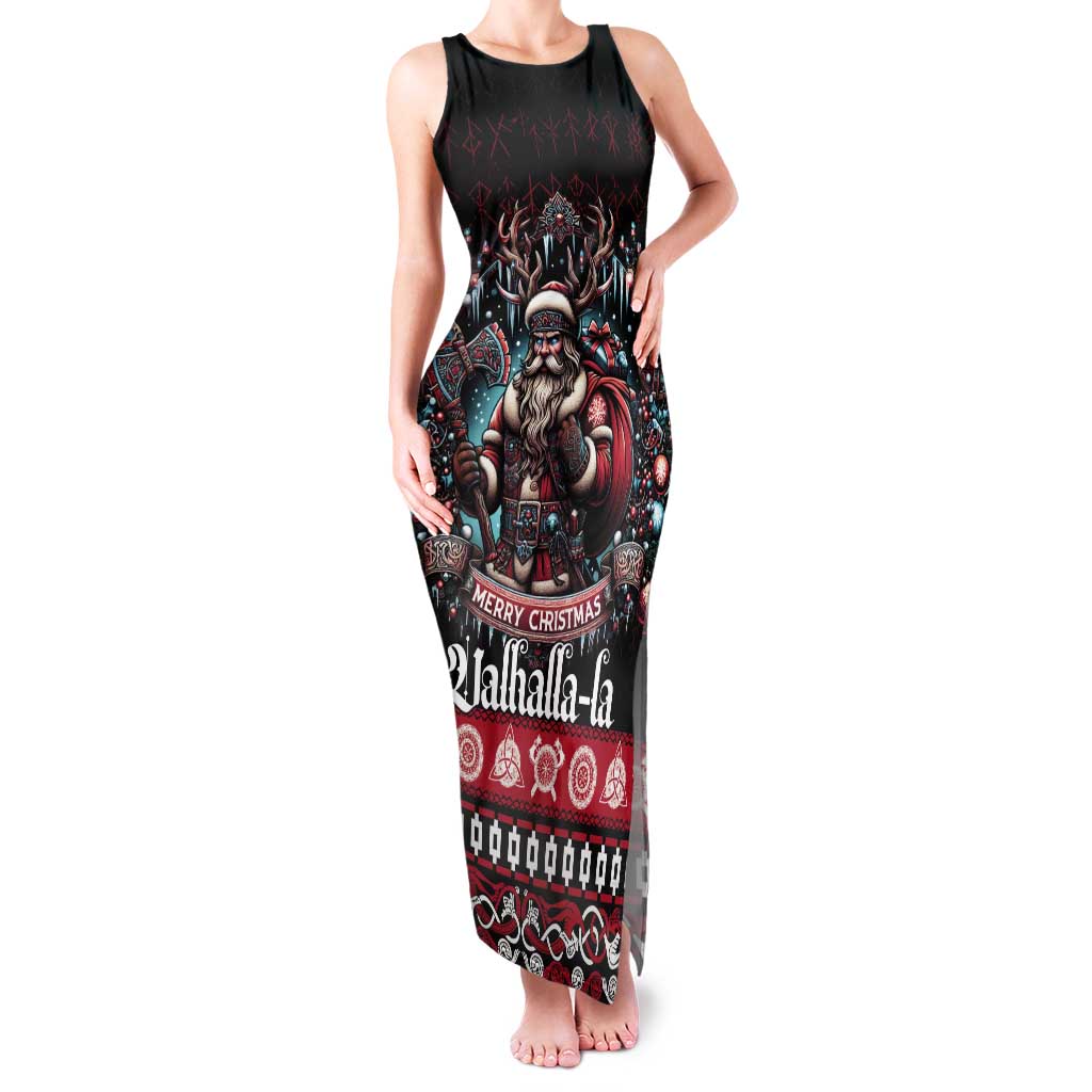 Viking Santa Christmas Tank Maxi Dress Valhalla-la Nordic Xmas Spirit - Wonder Print Shop
