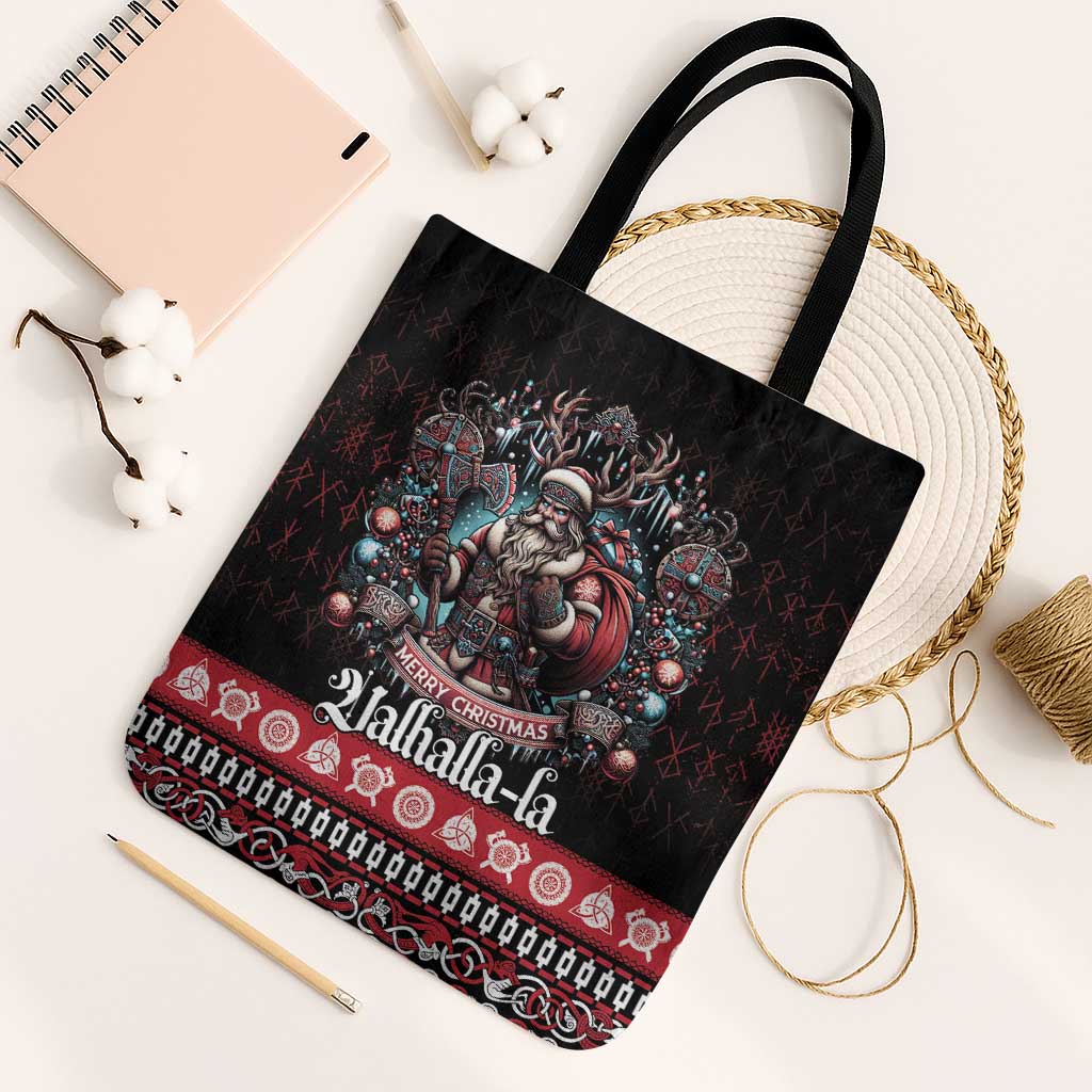 Viking Santa Christmas Tote Bag Valhalla-la Nordic Xmas Spirit - Wonder Print Shop