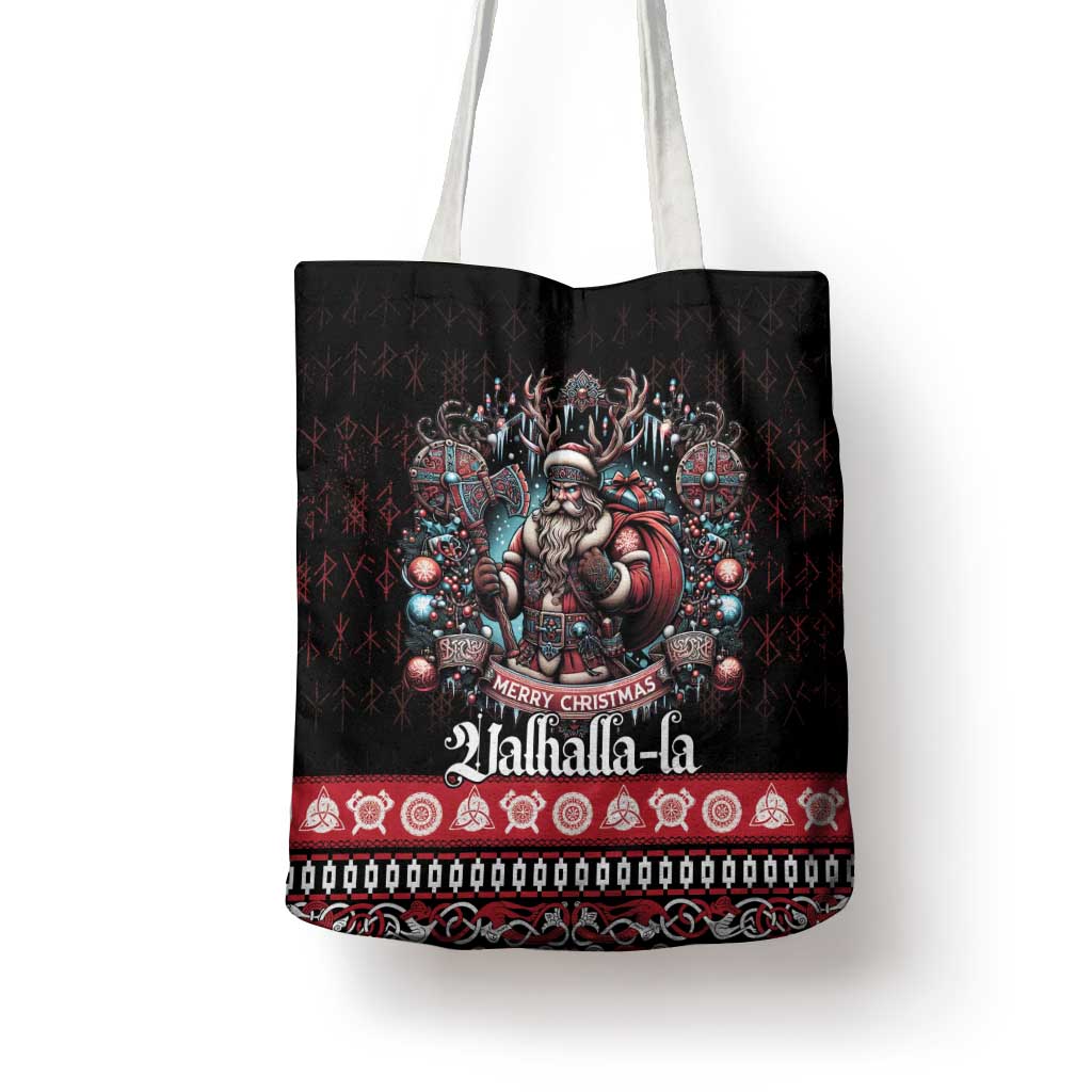 Viking Santa Christmas Tote Bag Valhalla-la Nordic Xmas Spirit - Wonder Print Shop
